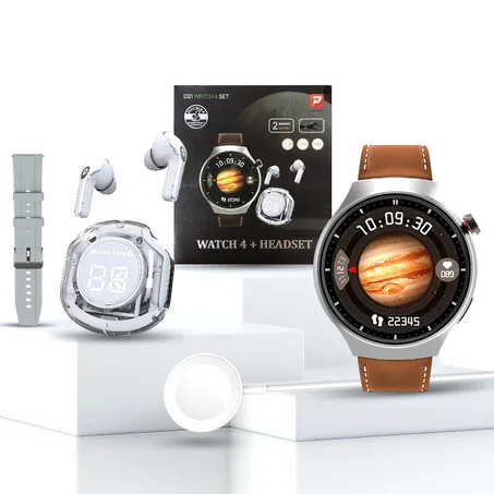 D21 Watch4 Montre Intelligente avec 2  Bracelet + Écouteurs