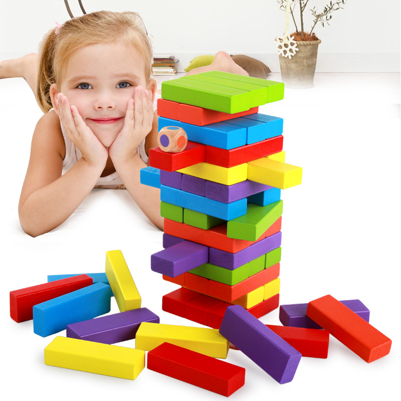 Jeu de domino - Jeu de construction en bois coloré pour enfant – L'Enfant  Malin