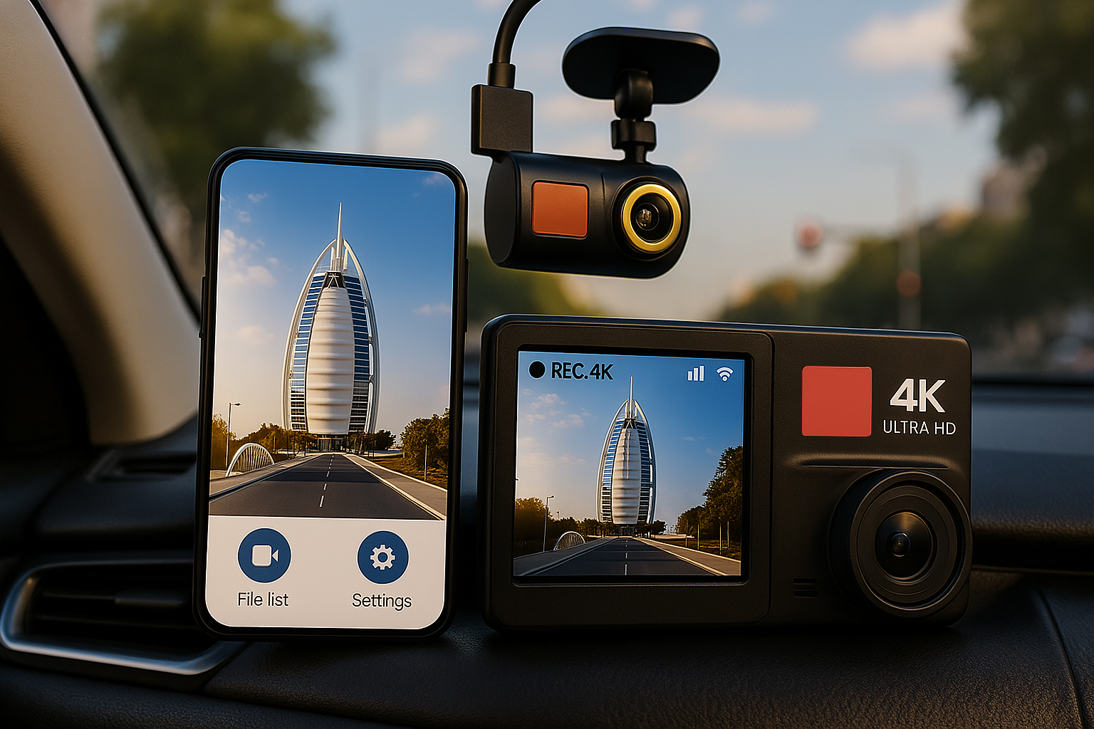 GPS داش كام مع واي فاي  و