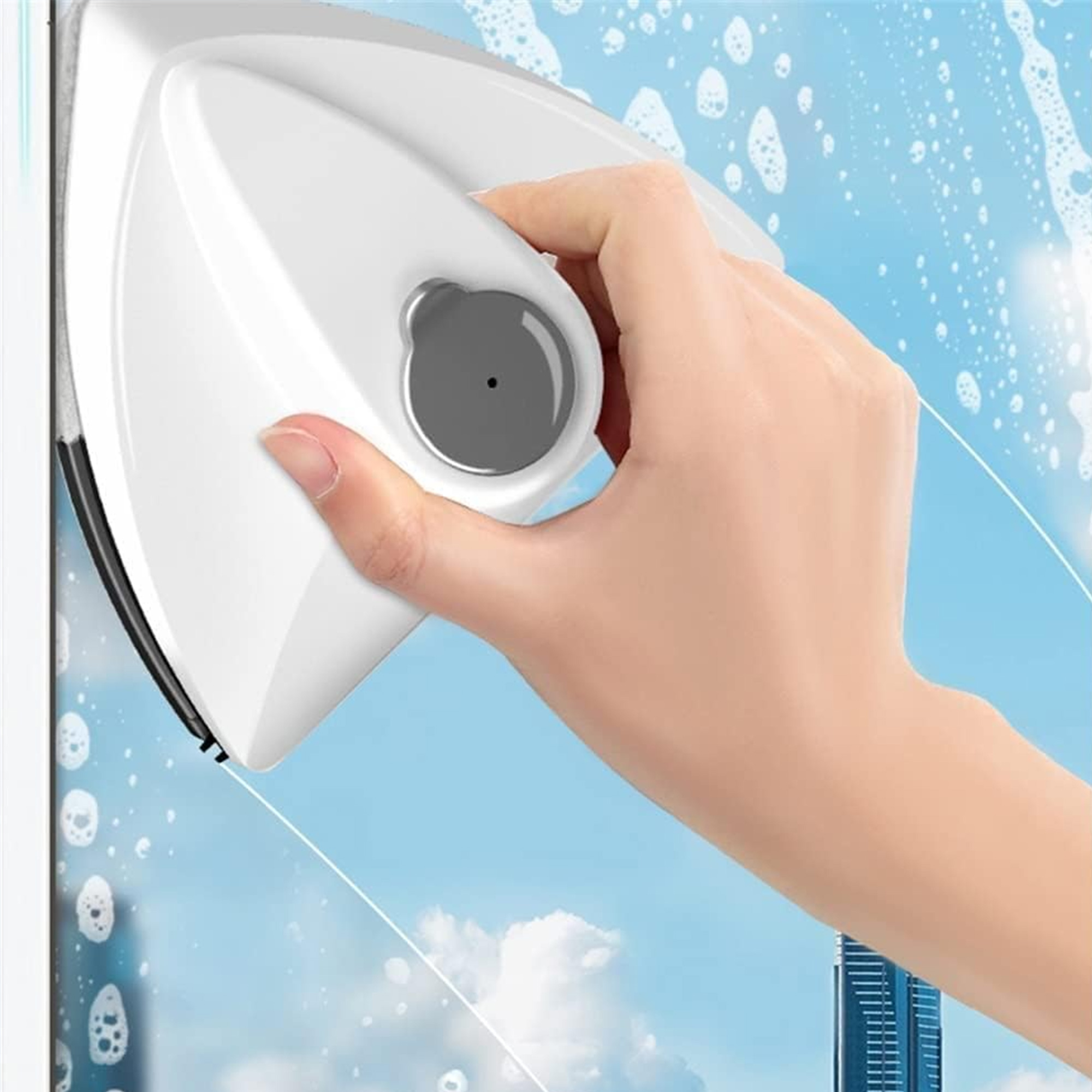 عرض 2 ممسحة الزجاج الذكية +  2 فرشاة و وعاء تنضيف الاحواض