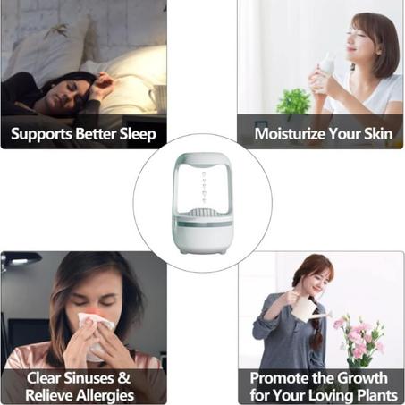 فواحة ومرطب هواء بقطرات المياة مضاد للجاذبية