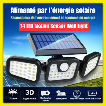 Lampes solaires d'extérieur à 74 LED - Éclairage puissant étanche
