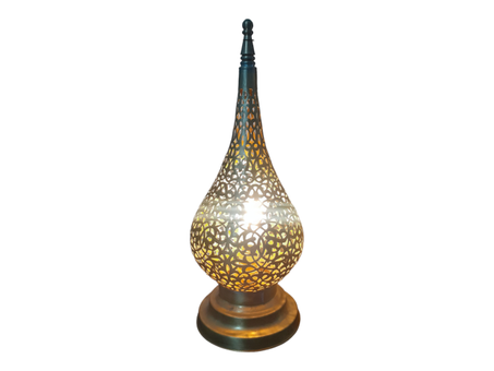 Copper table lamp with Moroccan ornament