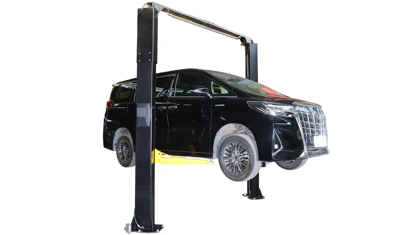 APlusLift 10,000LB 2-Post Overhead Asymmetric Single Release Car Lift with 3 Year Warranty - HW-10ASY