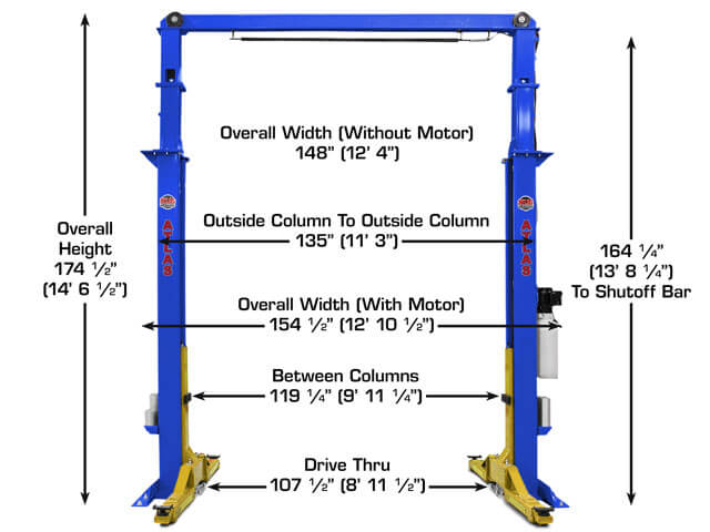 Atlas® Platinum PVL-15 2-Post Lift (15,000 lbs) - ALI Certified Heavy-Duty Auto Lift