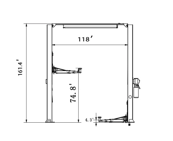 12,000 Lbs 2 Post Lift ****single Point Lock Release****two Post Auto Car Lift