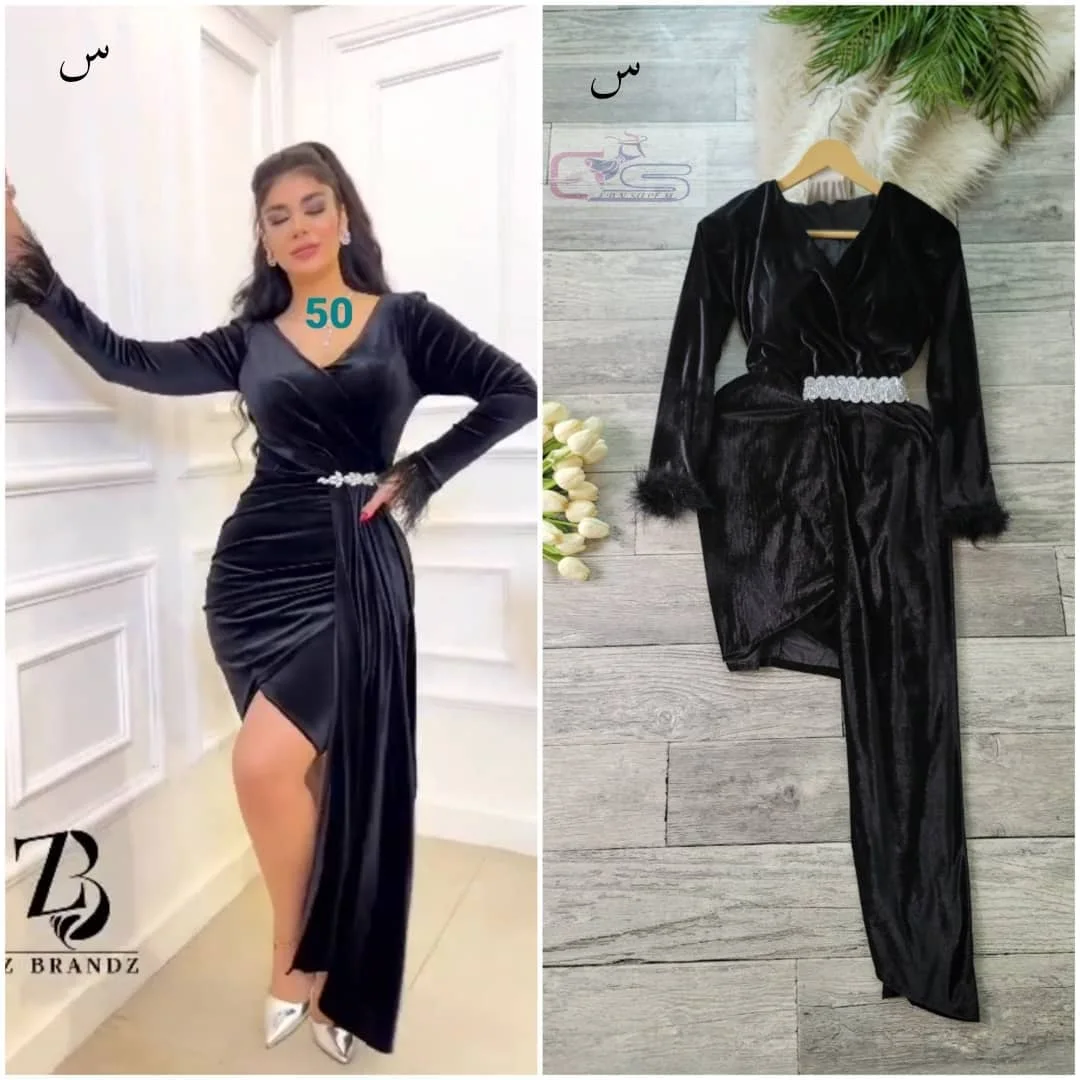 فستان نساىي يتميز بقماش مخمل اصلي استايل انيق جدآ وبسعر 18000 الف ريال يمني