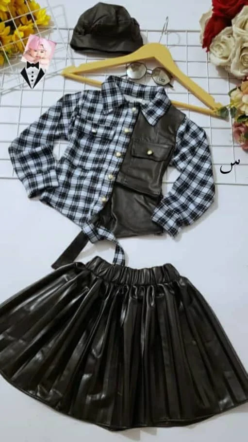 طقم بناتي موديل جديد كاروهات على جلد رووووعة الرووعة والوصف تحت وبسعر خيالي فقط 17000ألف ريال يمني