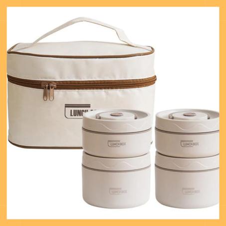 Lunch Box Isothermique en Acier Inoxydable ( 4 Pièces )