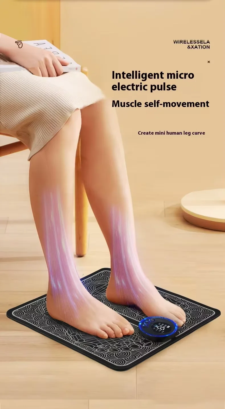 Appareil de Massage des Pieds WLX Factory 8 Niveaux de Force Dégradée 240 mAh 6 Modes Tapis Coussin de Massage des Pieds EMS