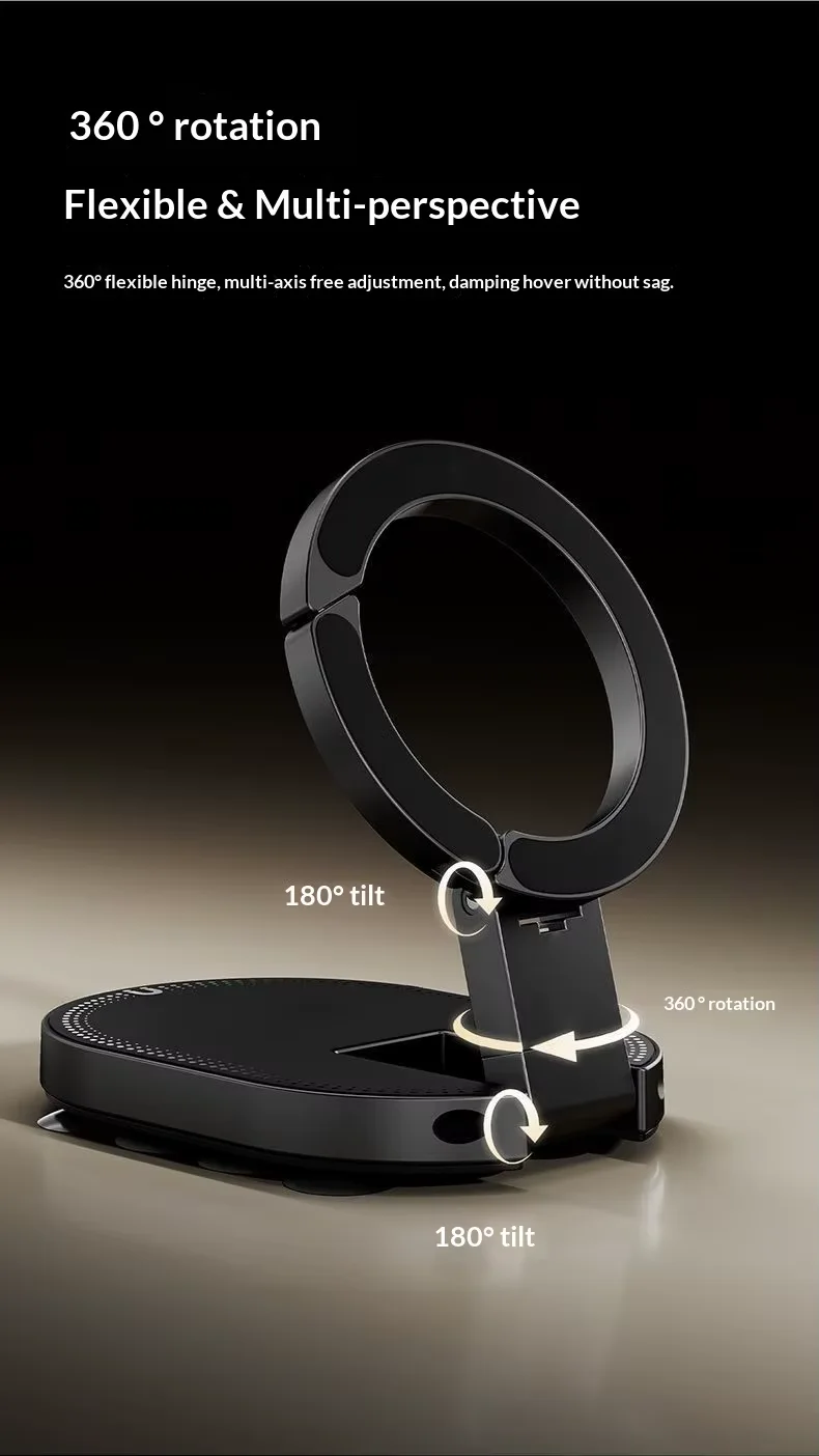 Support magnétique pour téléphone 3 en 1 avec rotation à 360°