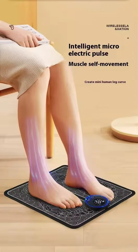 Appareil de Massage des Pieds WLX Factory 8 Niveaux de Force Dégradée 240 mAh 6 Modes Tapis Coussin de Massage des Pieds EMS