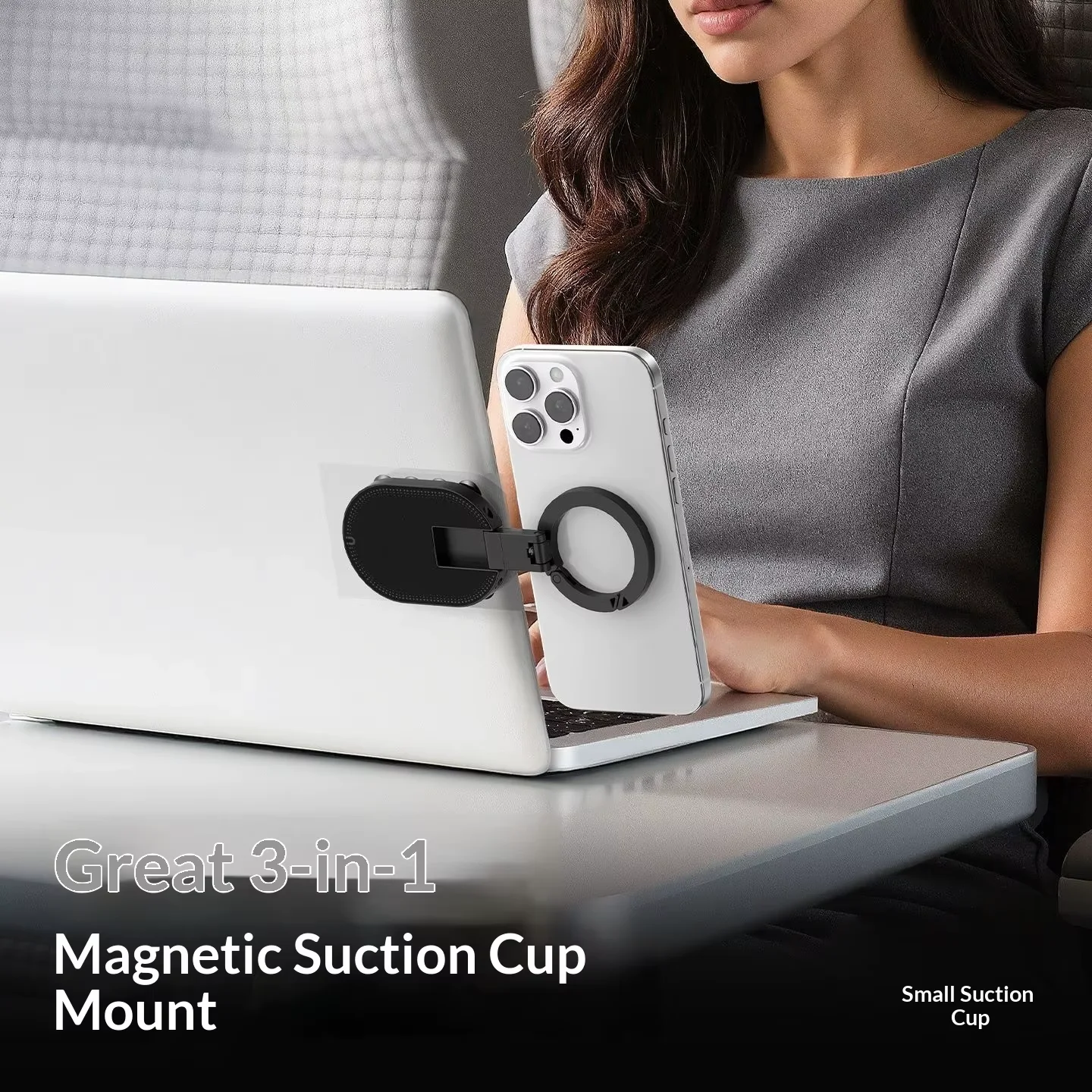 Support magnétique pour téléphone 3 en 1 avec rotation à 360°