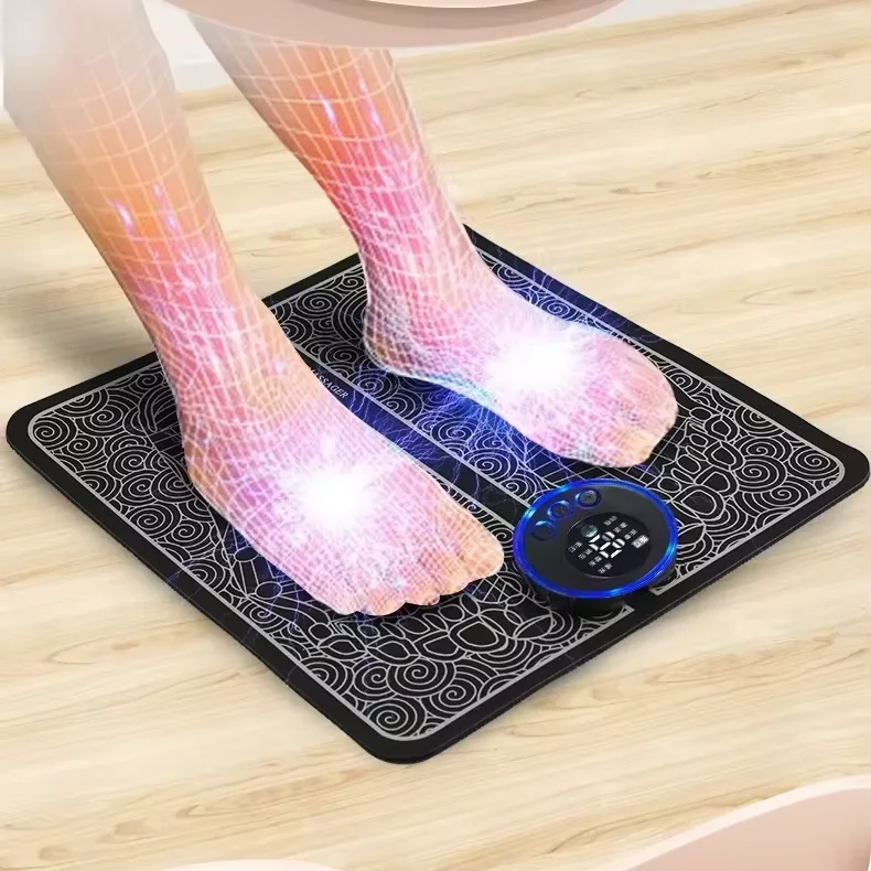 Appareil de Massage des Pieds WLX Factory 8 Niveaux de Force Dégradée 240 mAh 6 Modes Tapis Coussin de Massage des Pieds EMS