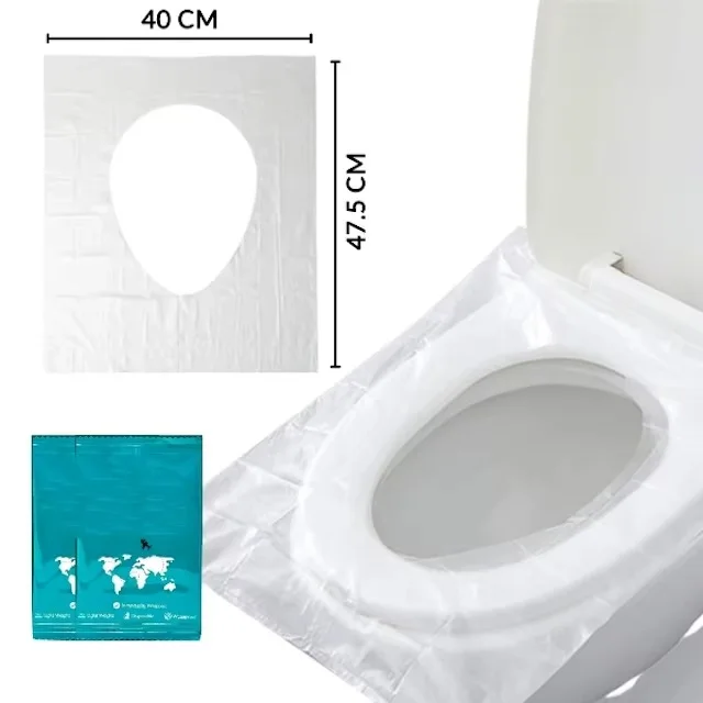 Couvre-Sièges de Toilette Jetables   | Pack de 10 | Double Couche Ultra-Douce