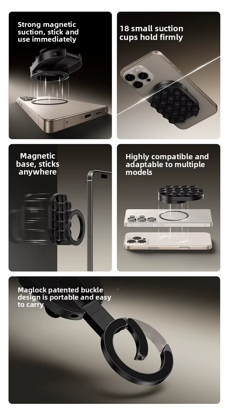 Support magnétique pour téléphone 3 en 1 avec rotation à 360°