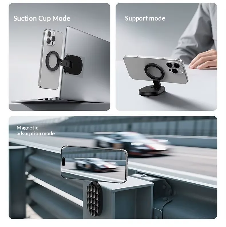 Support magnétique pour téléphone 3 en 1 avec rotation à 360°