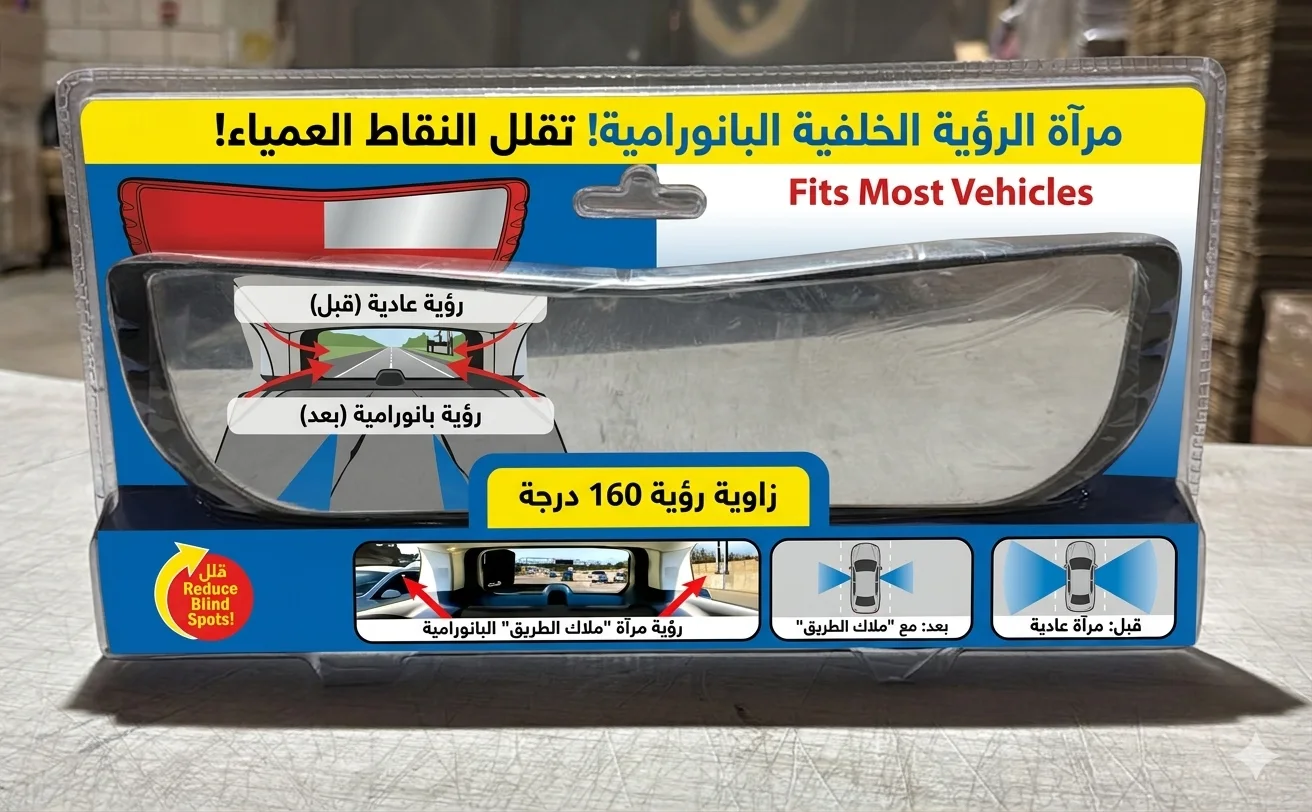 مرآة الرؤية الخلفية للسيارة بزاوية واسعة