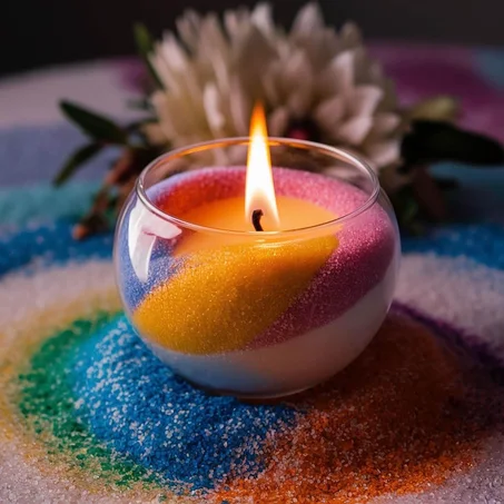 3 شموع ملونة و معطرة