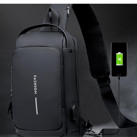 Sac en bandoulière pour homme aux caractéristiques multifonctionnelles: anti-vol(serrure avec mot de passe), imperméable, trou de casque, chargeur