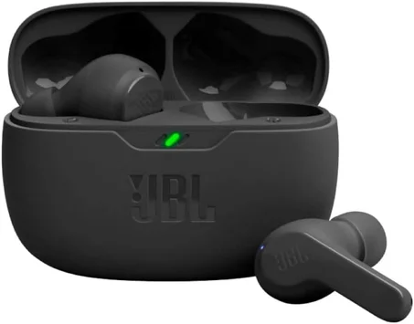 True Wireless JBL Deep Bass Sound Earbuds, Bluetooth 5.2, Water & Dust Resistant, Hands-free call with VoiceAware, Up to 32 hours of battery life (Black)