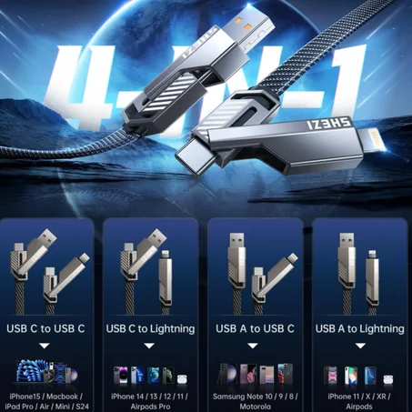 كابل الشحن الرهييب 4 في 1 الأصلي والاحترافي