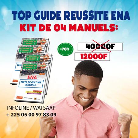 KIT " TOP GUIDE REUSSITE ENA " 2023-2024  A  12 000 FCFA