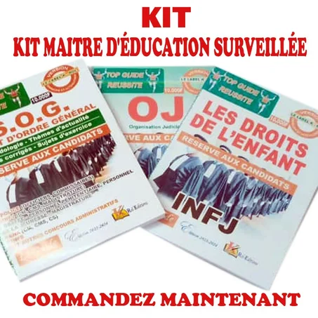 KIT 03 DOCUMENTS « TOP GUIDE REUSSITE » : MAITRE D’EDUCATION SURVEILEE (INFJ) A 10 000 FCFA au lieu de 30 000 FCFA. LIVRAISON ET EXPEDITION PARTOUT EN COTE D’IVOIRE