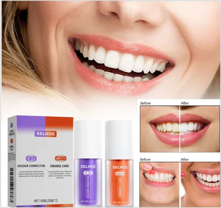 منتج تبييض الأسنان وتصحيح اللون من EELHOE – ابتسامة أكثر بياضًا ولمعانًا