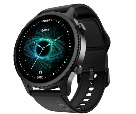 نويز ساعة ذكية من فيت هالو بشاشة اموليد مقاس 1.4 انش ومينا دائري لاجراء المكالمات عبر البلوتوث، هيكل معدني ممتاز، شاشة دائمة، تحكم ذكي بالايماءات، 100 وضع رياضي (اسود قاتم)