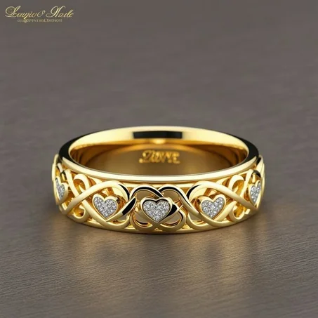 Anello elegante in acciaio con zirconi brillanti