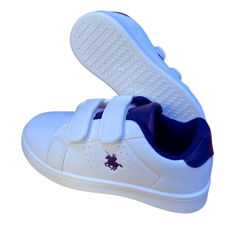 حذاء مدرسي أولادي أبيض/أزرق بحري — جودة عالية مستوردة من أوروبا