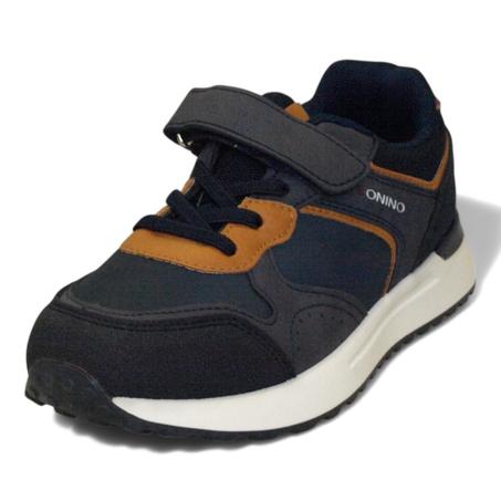 حذاء رياضي أولادي بالأزرق الداكن ولمسات جلدية – جودة عالية ماركة إسبانية