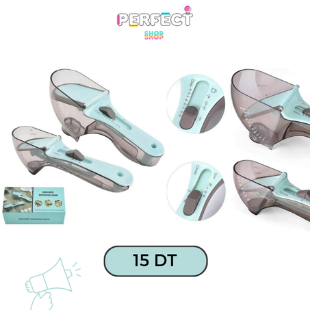 Lot de 2 cuillères à mesurer réglables avec cuillère à doseur multifonction