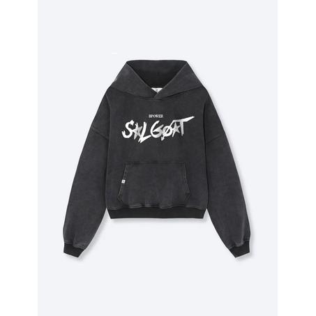 Salgoat Black Boxy Hoodie