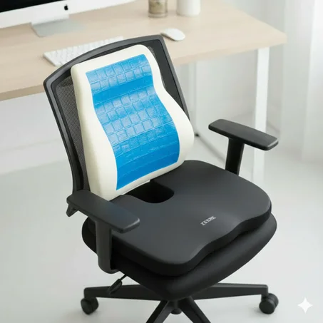 كرسي مكتب طبي مريح مع دعم أسفل الظهر (جل تبريدي)
