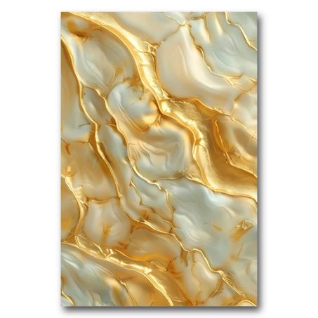 Tableau Absrait Marbre Or et Blanc