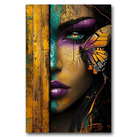 Tableau Woman Butterfly Face