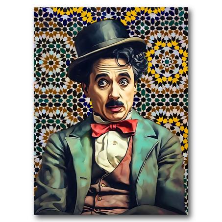 Tableau Charlie Chaplin X Moroccan Zelij
