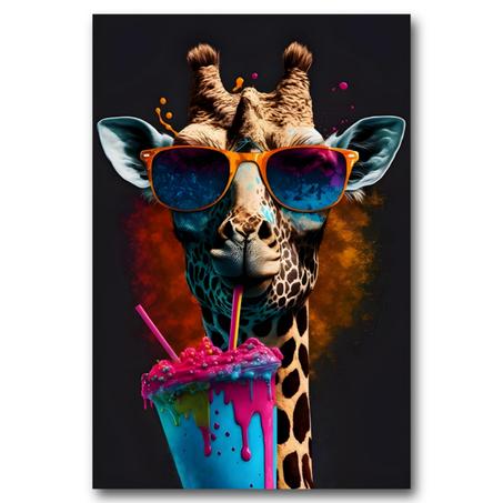 Tableau Giraffe Graffiti Wall Art