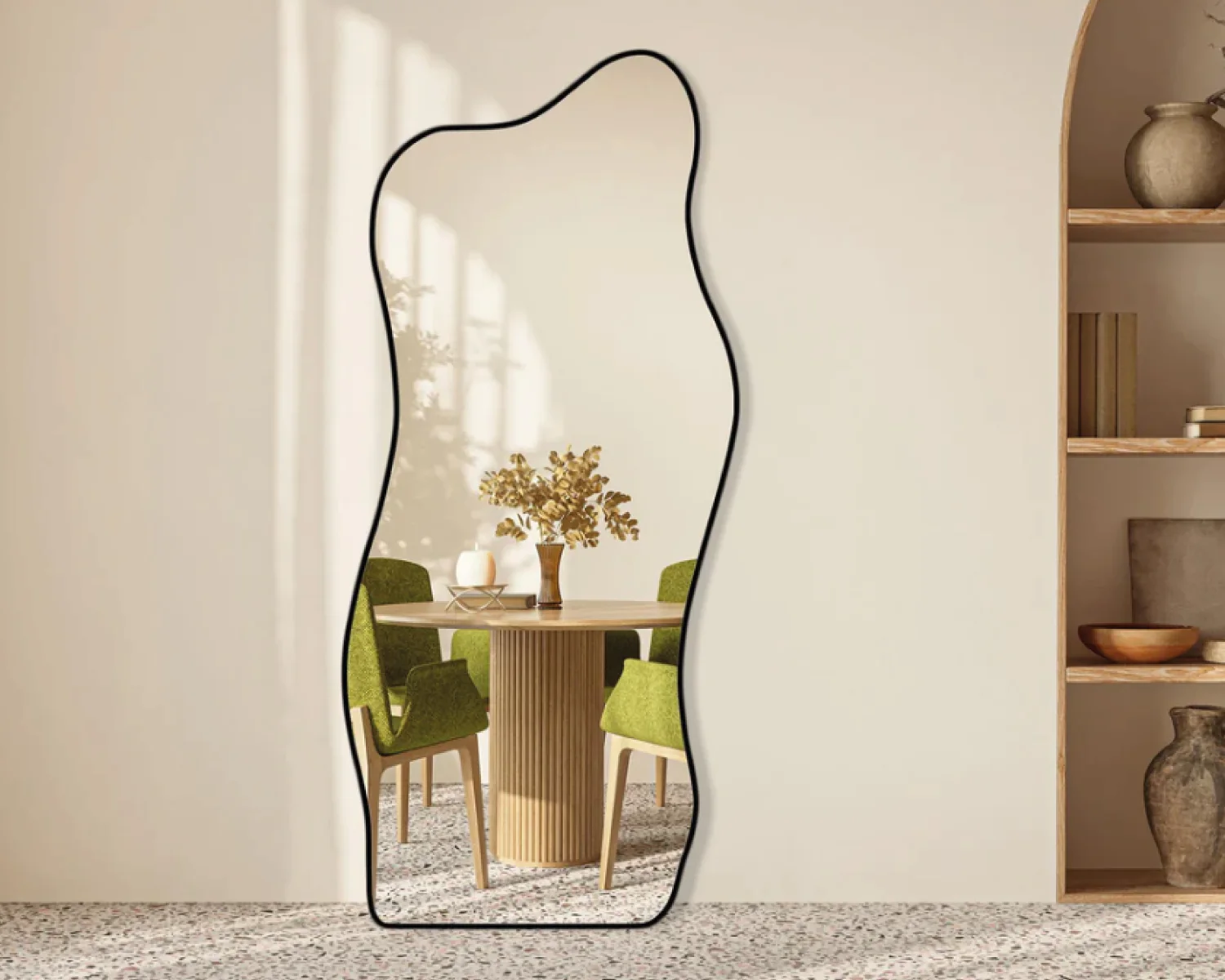 Miroir Endulé Pleine Longueur en Noir