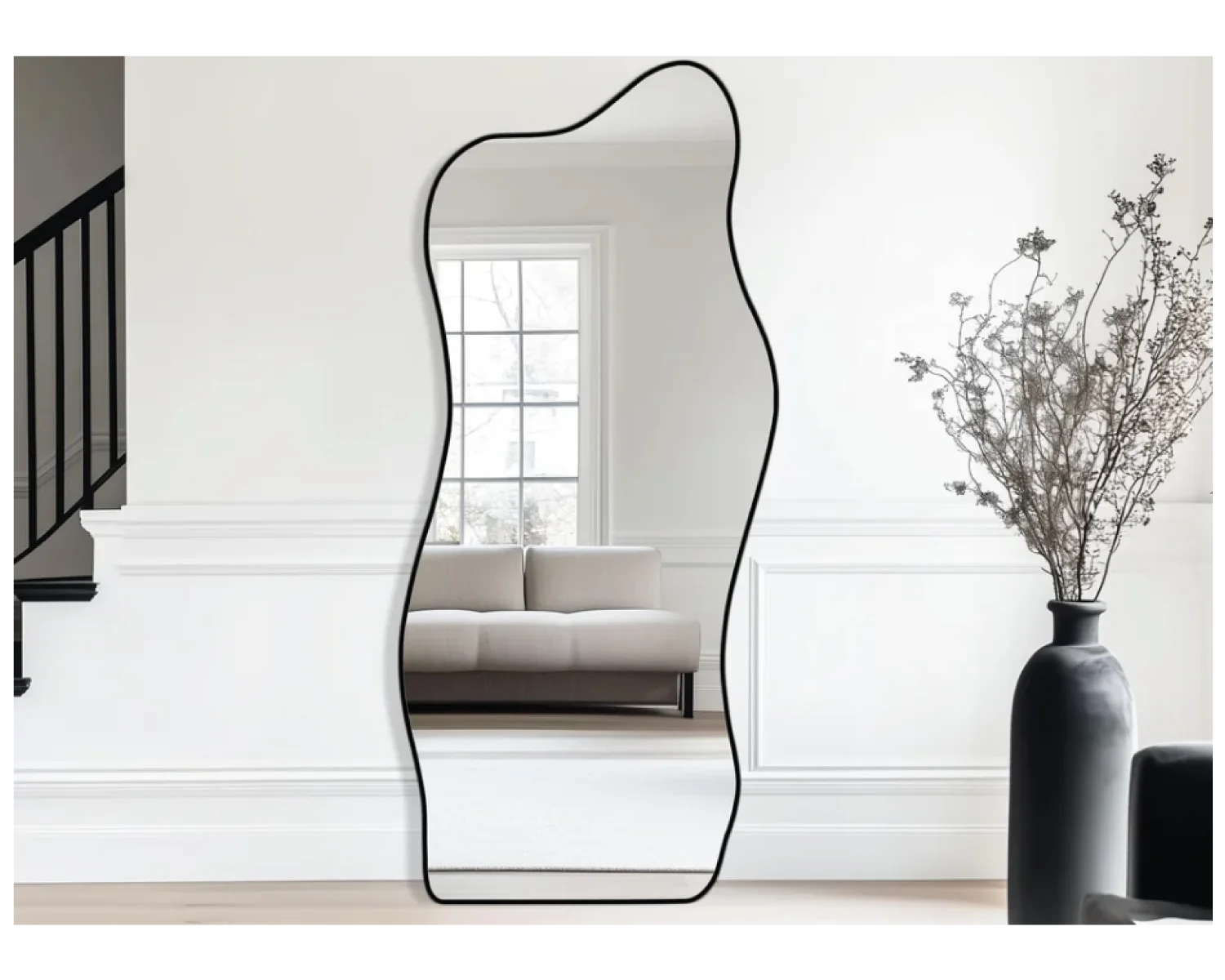 Miroir Endulé Pleine Longueur en Noir