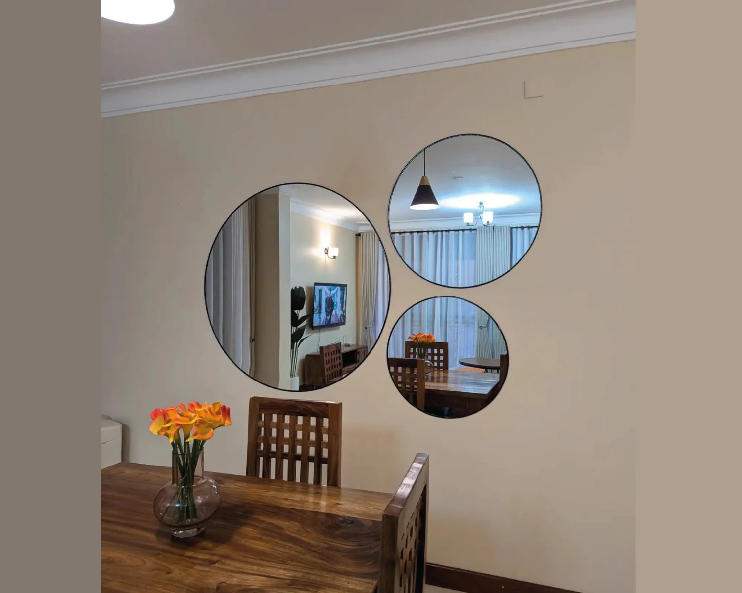 Miroirs Rond Set de 3 Pièces