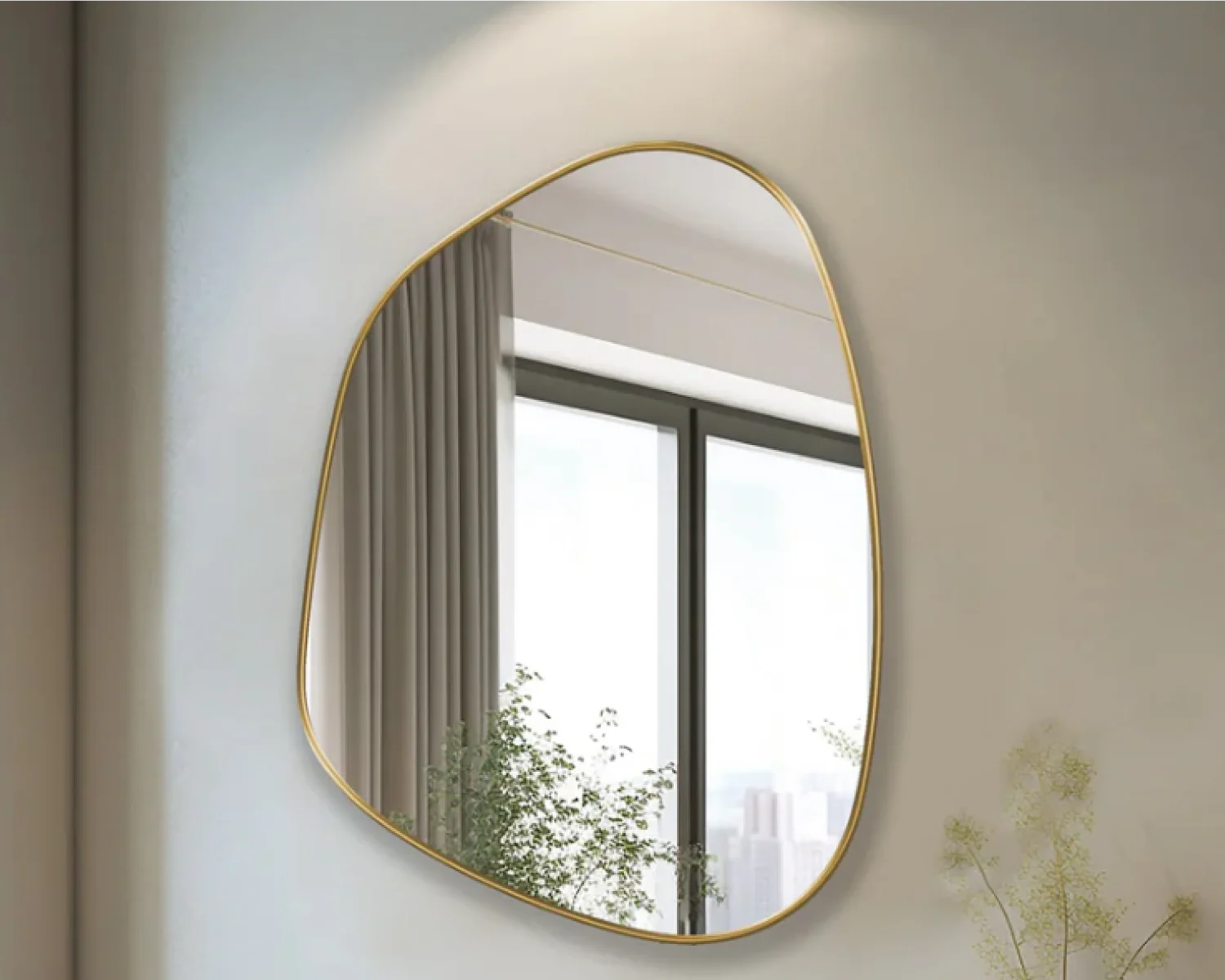 Miroir Cerclé Noir et Doré