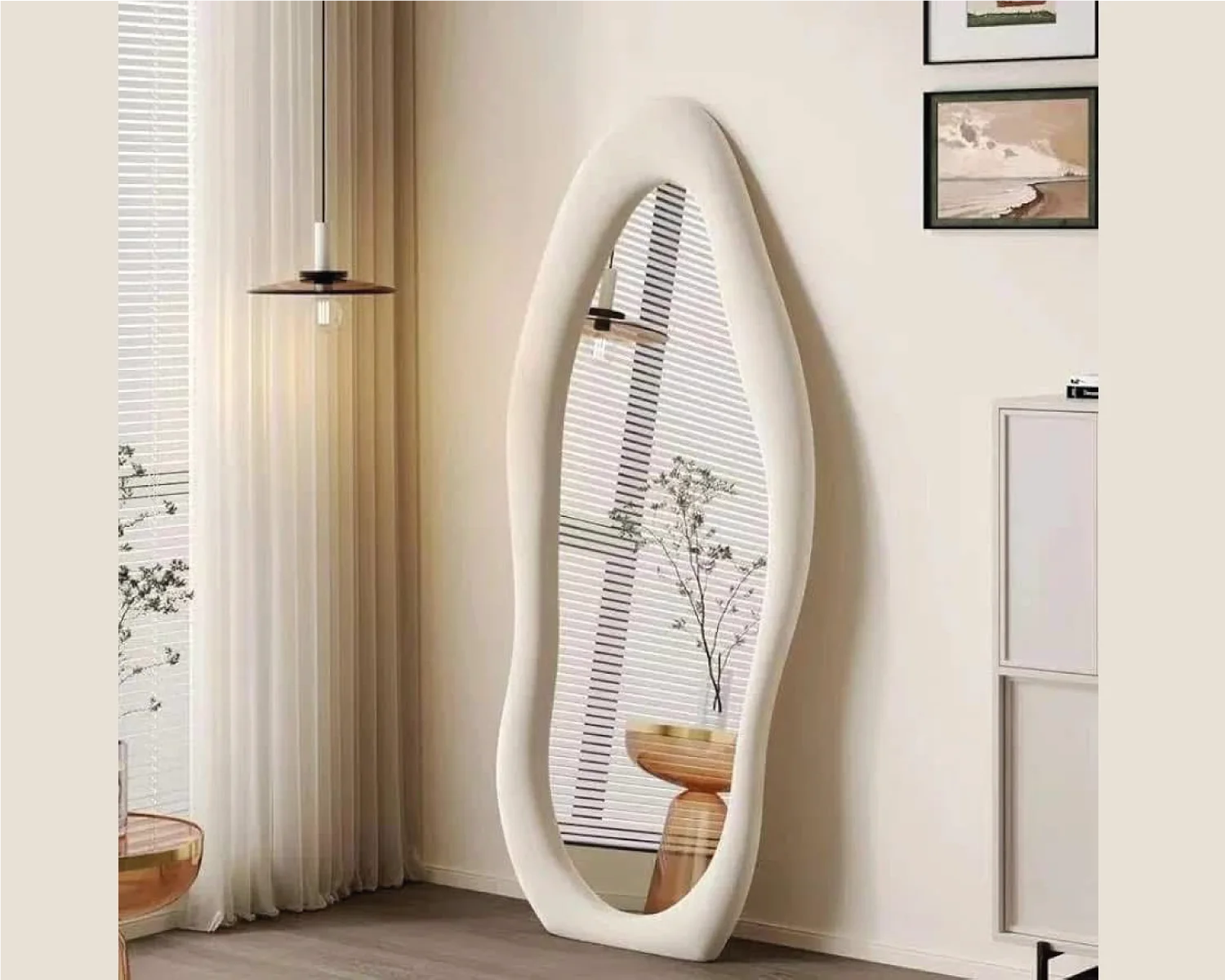 Miroir tissus bouclette