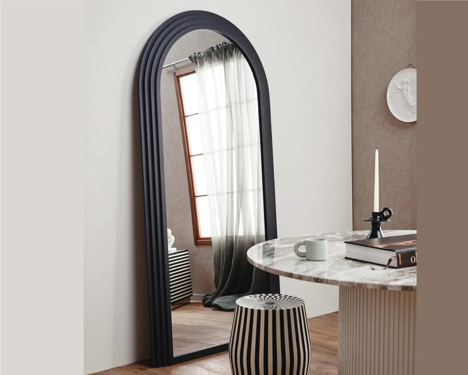 Miroir Minimaliste Cadre Bois
