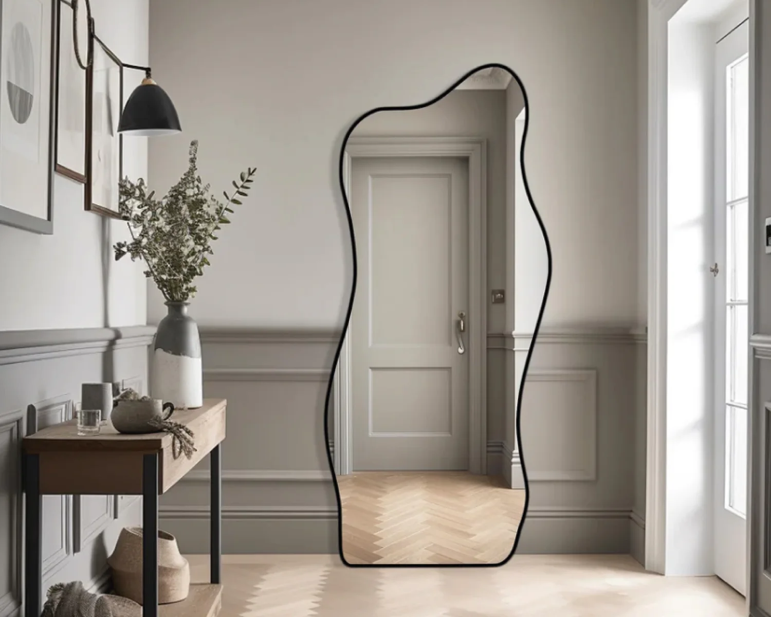 Miroir Endulé Pleine Longueur en Noir