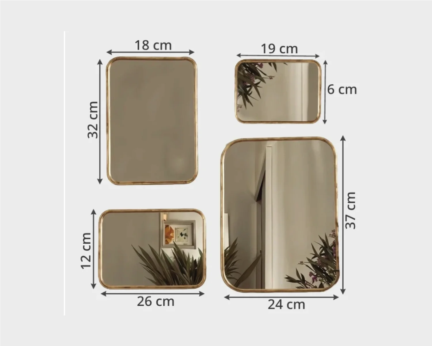 4 miroirs Rectangles