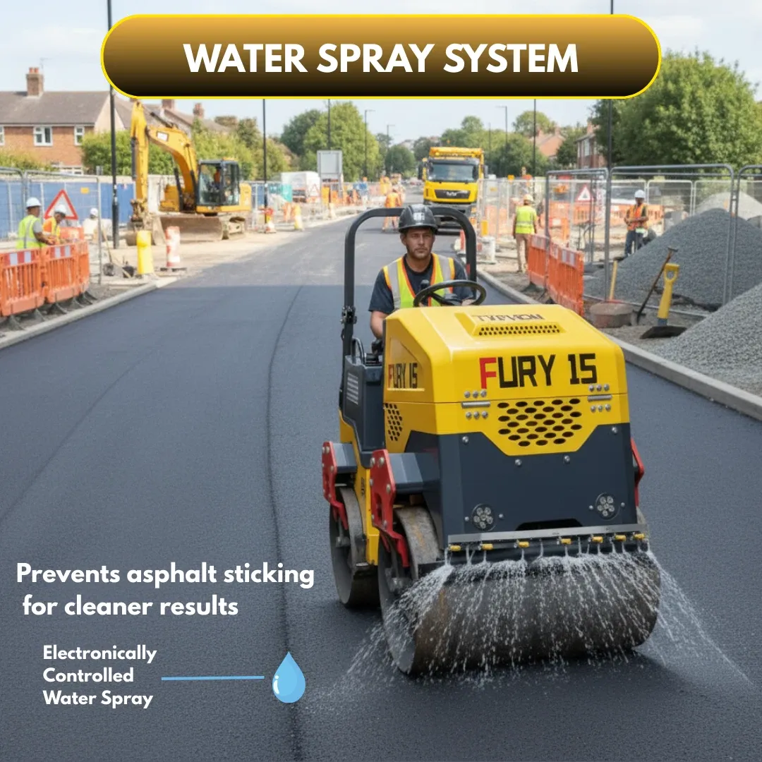 TYPHON FURY 15 Mini Road Roller 1.5Ton 13.5 hp B&S Gas Engine Hydraulic Steering