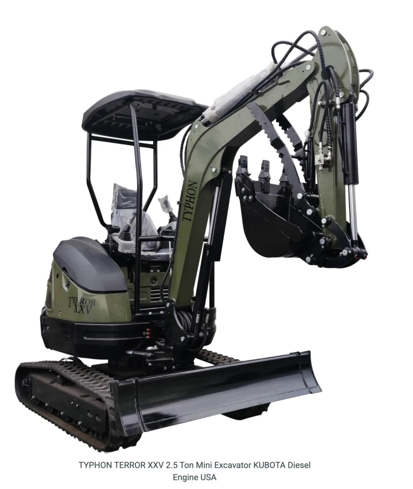 Free Ship TYPHON TERROR XXV 2.5 Ton Mini Excavator KUBOTA D1105 Diesel Engine